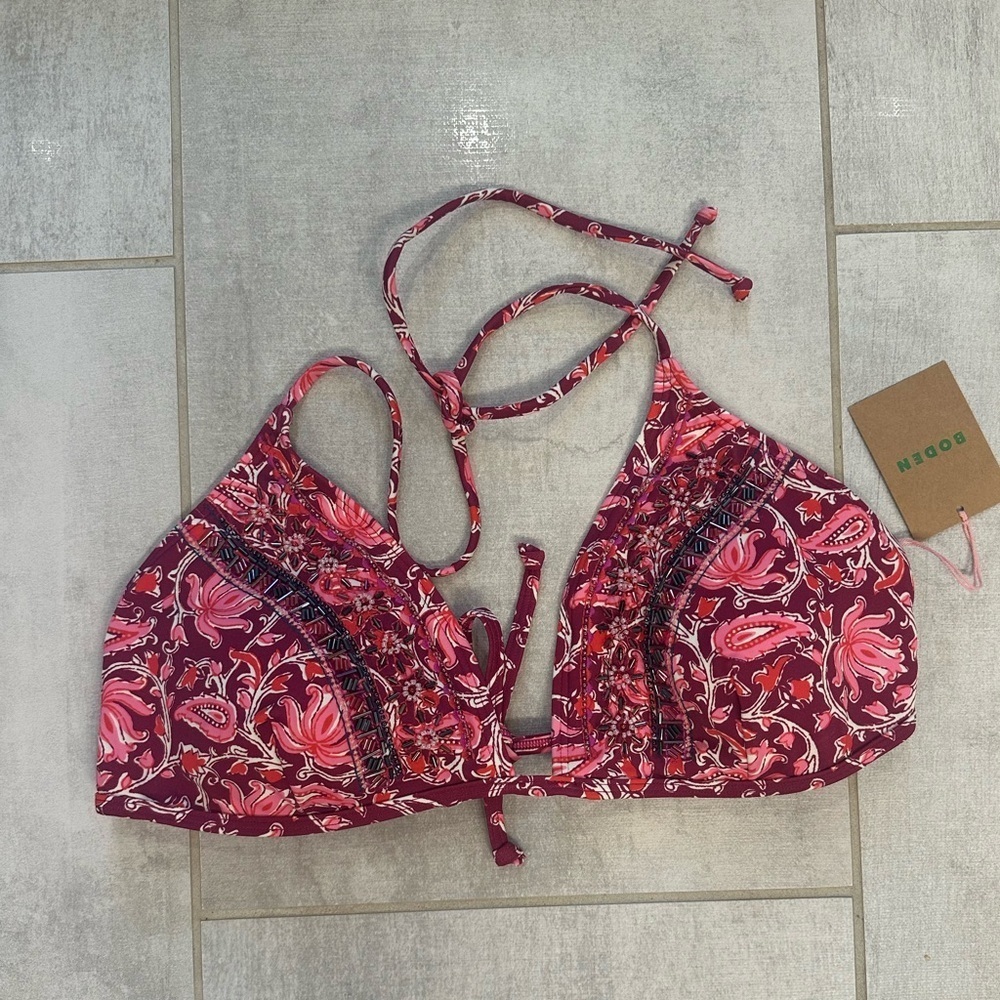 NWT Boden beaded bikini top